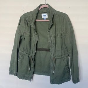 Green military jacket